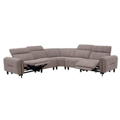Corner Sofa With 2 Recline Seats Oracle Hm3290.02 Beige Fabric 260x260x90(seat Depth)x94hcm.