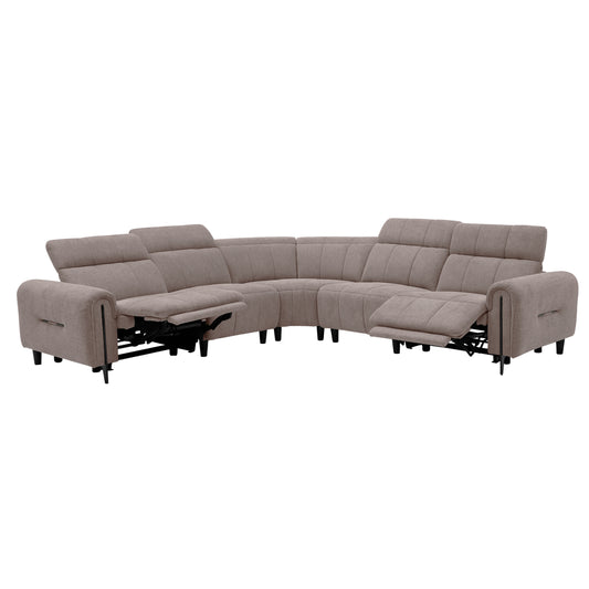 Corner Sofa With 2 Recline Seats Oracle Hm3290.02 Beige Fabric 260x260x90(seat Depth)x94hcm.