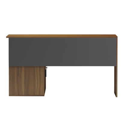 Desk Right Corner Carnet Hm18384.03 Melamine In Walnut/grey 138x102x75hcm.