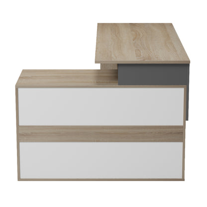 Desk Right Corner Carnet Hm18384.13 Melamine In Sonama/grey 138x102x75hcm.