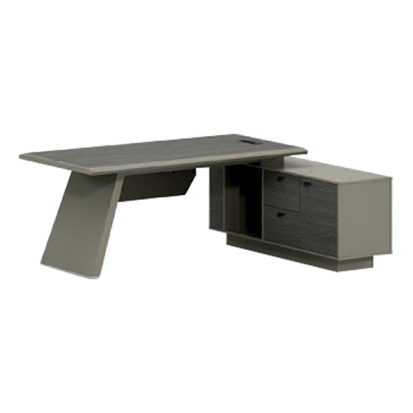 Professional Office Lux Series 196x150x75x Reversible Corner Mocha & Ash Color Hm2115