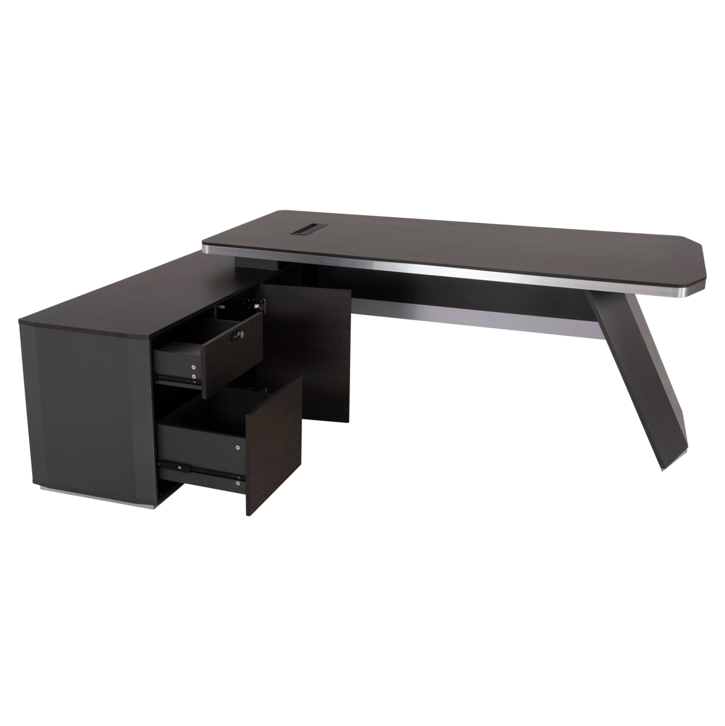 Professional Office Desk Left Corner Rosewood Hm2083l 220x180x76hcm
