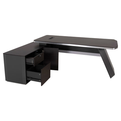 Professional Office Desk Left Corner Rosewood Hm2083l 220x180x76hcm