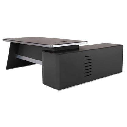 Professional Office Desk Left Corner Rosewood Hm2083l 220x180x76hcm