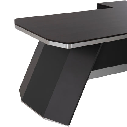 Professional Office Desk Left Corner Rosewood Hm2083l 220x180x76hcm