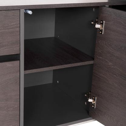 Professional Office Desk Left Corner Rosewood Hm2083l 220x180x76hcm