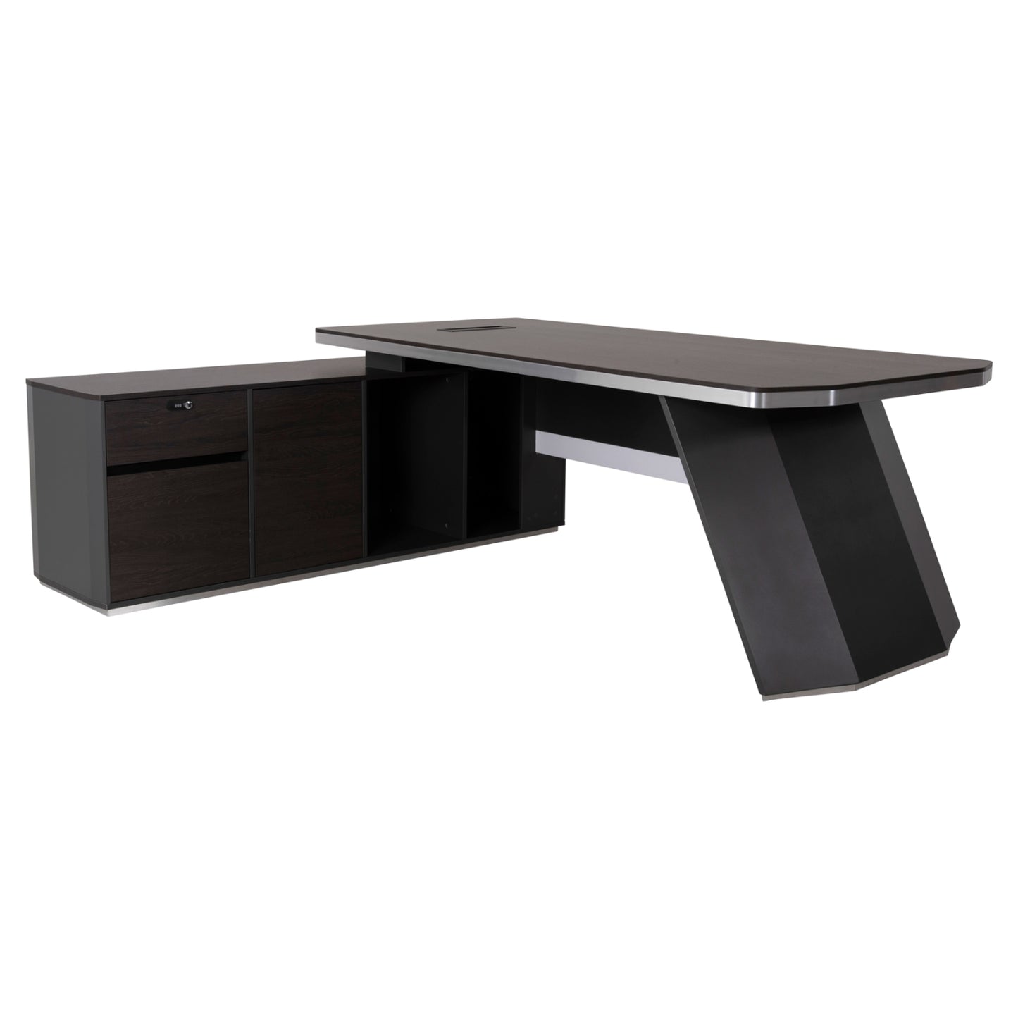 Professional Office Desk Left Corner Rosewood Hm2083l 220x180x76hcm