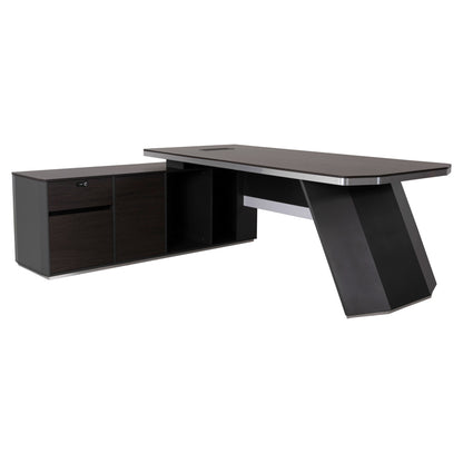 Professional Office Desk Left Corner Rosewood Hm2083l 220x180x76hcm