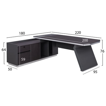 Professional Left Corner Office Desk Rosewood Hm2084l 220x180x76hcm