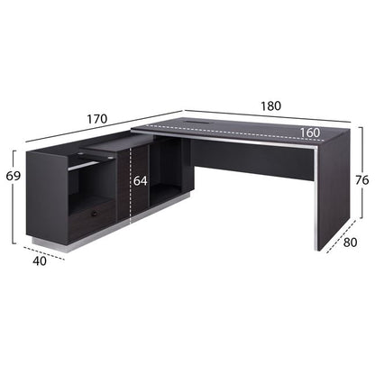 Professional Office Left Corner Rosewood Hm2086l 180x170x76cm