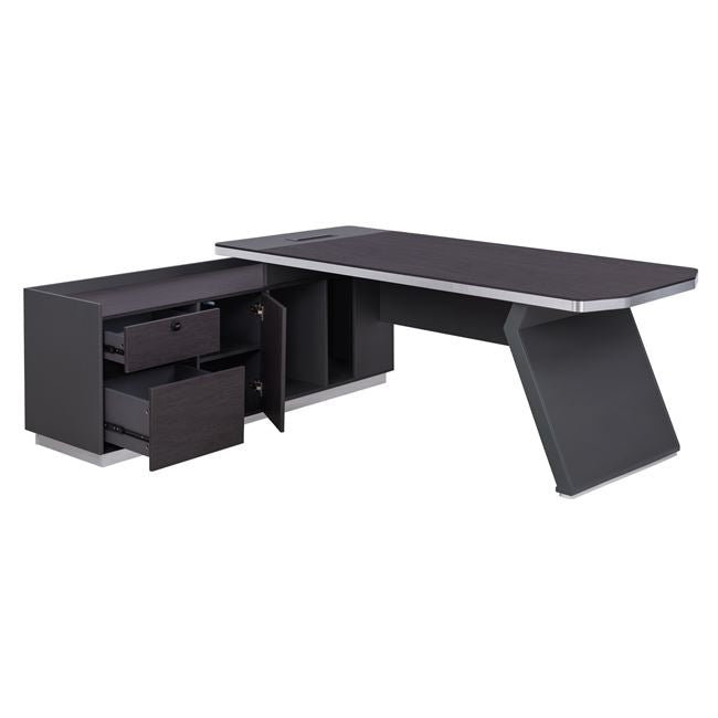 Professional Left Corner Office Desk Rosewood Hm2084l 220x180x76hcm
