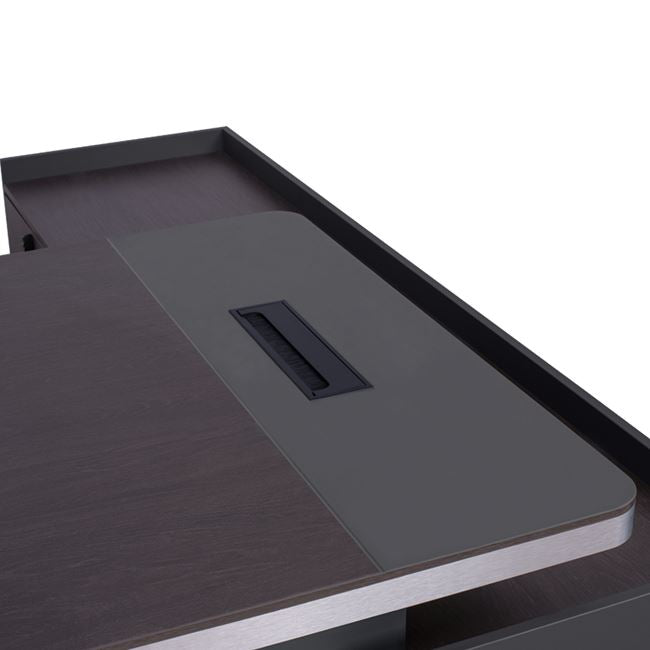 Professional Left Corner Office Desk Rosewood Hm2084l 220x180x76hcm