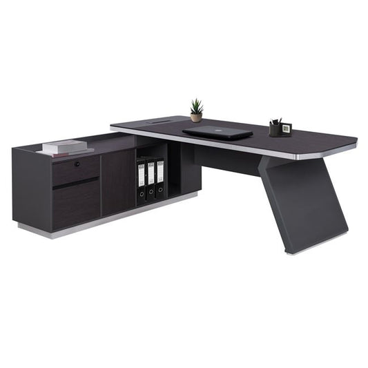 Professional Left Corner Office Desk Rosewood Hm2084l 220x180x76hcm