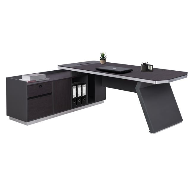 Professional Left Corner Office Desk Rosewood Hm2084l 220x180x76hcm