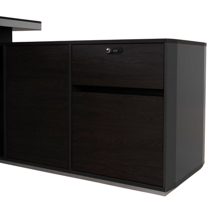 Professional Office Right Corner Rosewood Hm2083r 220x180x76Ηcm