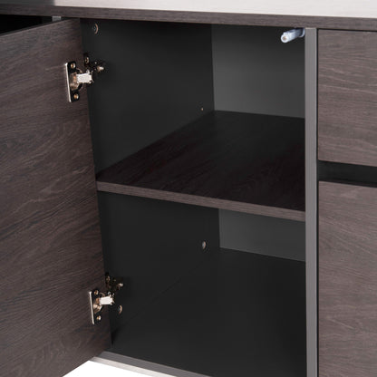 Professional Office Right Corner Rosewood Hm2083r 220x180x76Ηcm