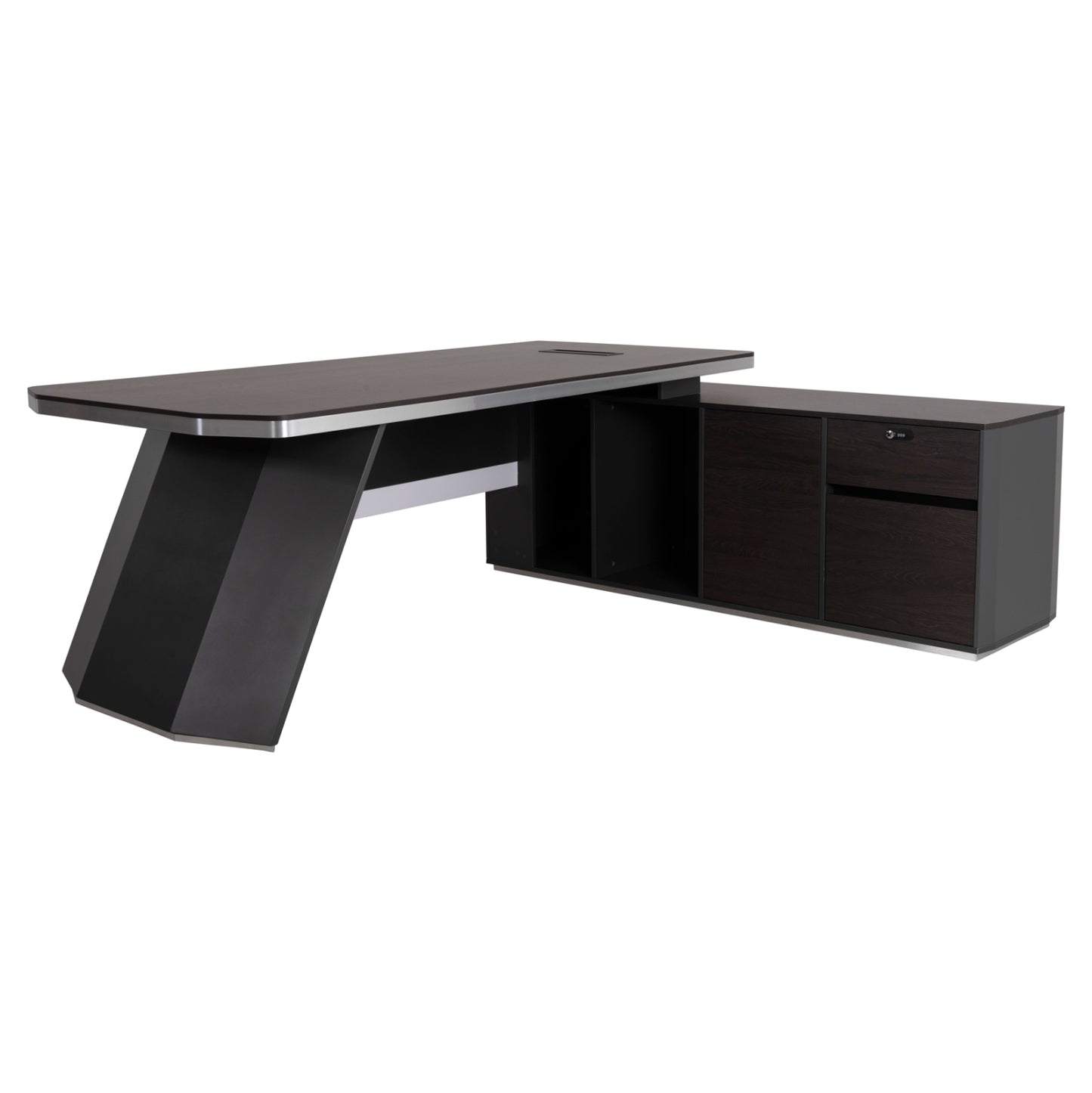 Professional Office Right Corner Rosewood Hm2083r 220x180x76Ηcm