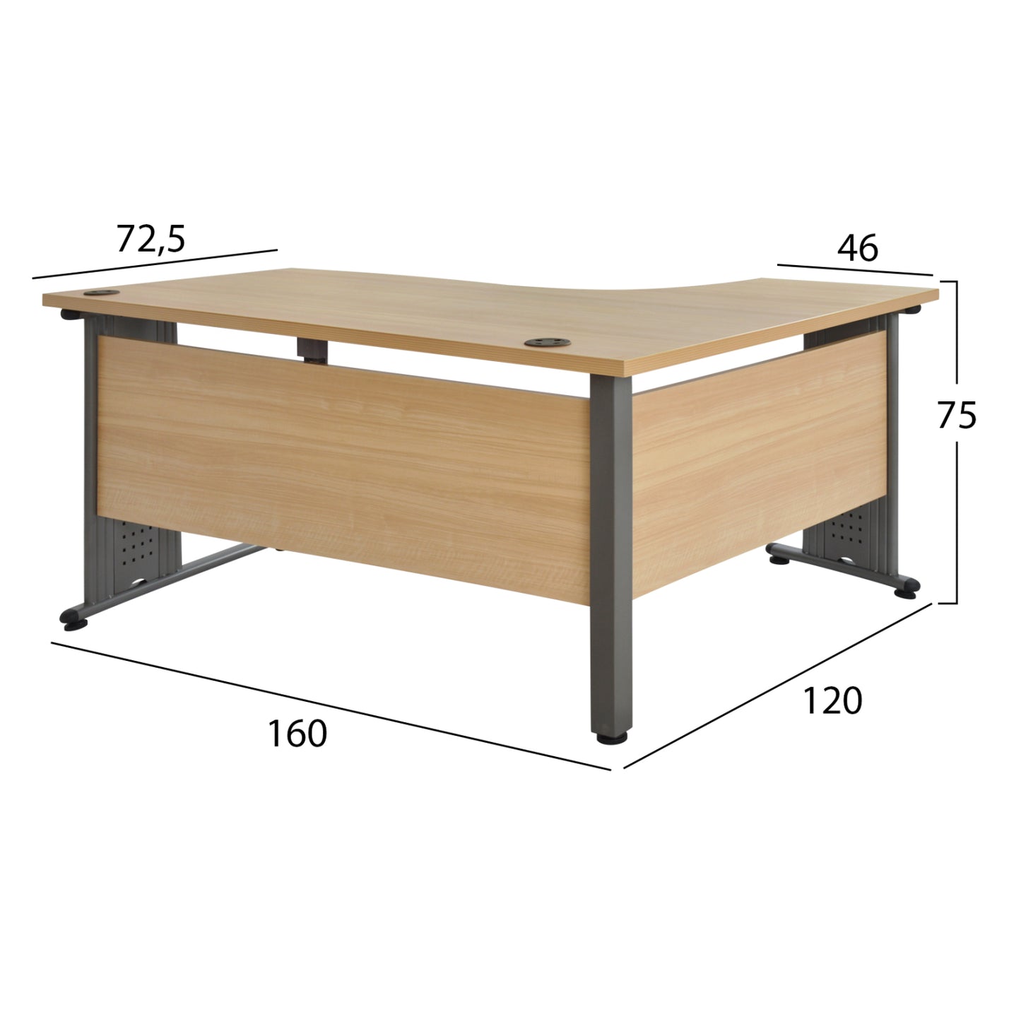 Professional Office Hm2043.01l Oak Left Corner 160x120x75
