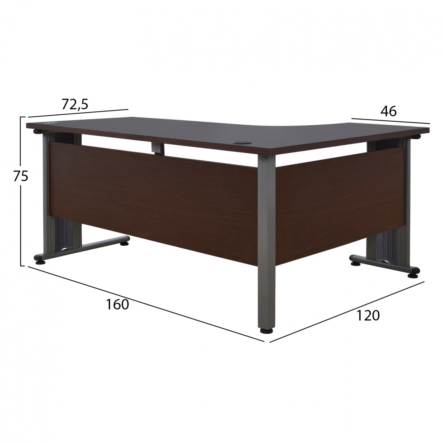 Professional Left Corner Office Hm2043.02l Wenge 160x120