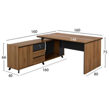 Professional Office With Reversible Angle Supreme 160x160x75cm Hm2348