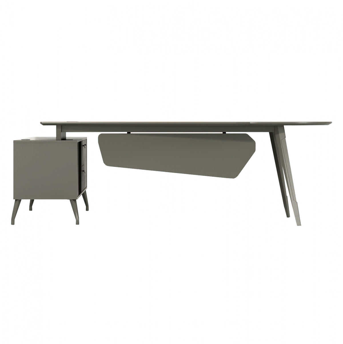 Professional Office Lux Series 237x160x75 Right Corner Mocha & Ash Color Hm2117r