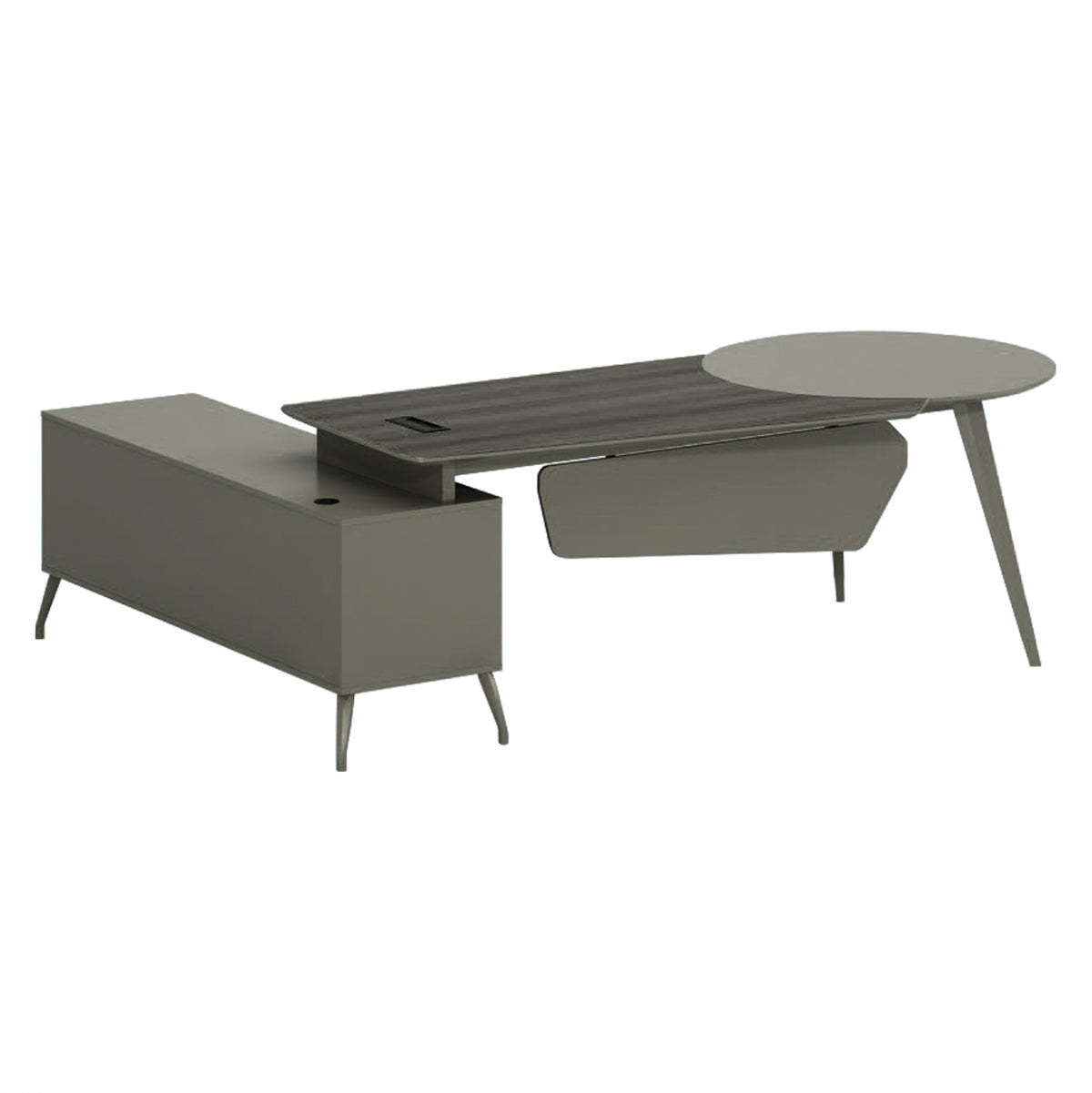Professional Office Lux Series 237x160x75 Right Corner Mocha & Ash Color Hm2117r