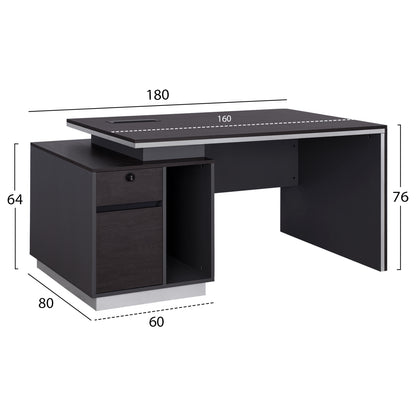 Professional Office With Left Closet Rosewood Hm2113l 180x80x76cm