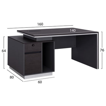 Professional Office With Left Cabinet Rosewoof Hm2087l 160x80x76cm