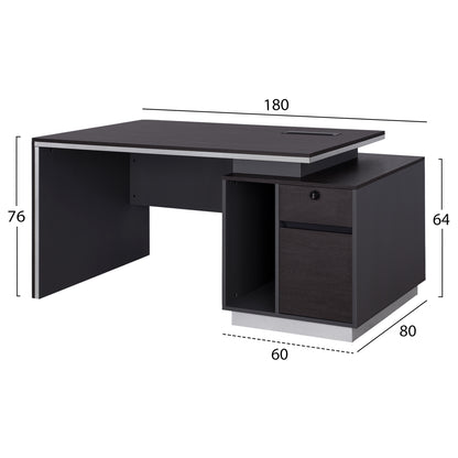 Professional Office With Right Closet Rosewood Hm2113r 180x80x76cm