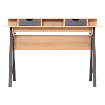 Desk Rexin Hm18290 Melamine In Sonama-grey 120x19-59x75-85.5hcm..