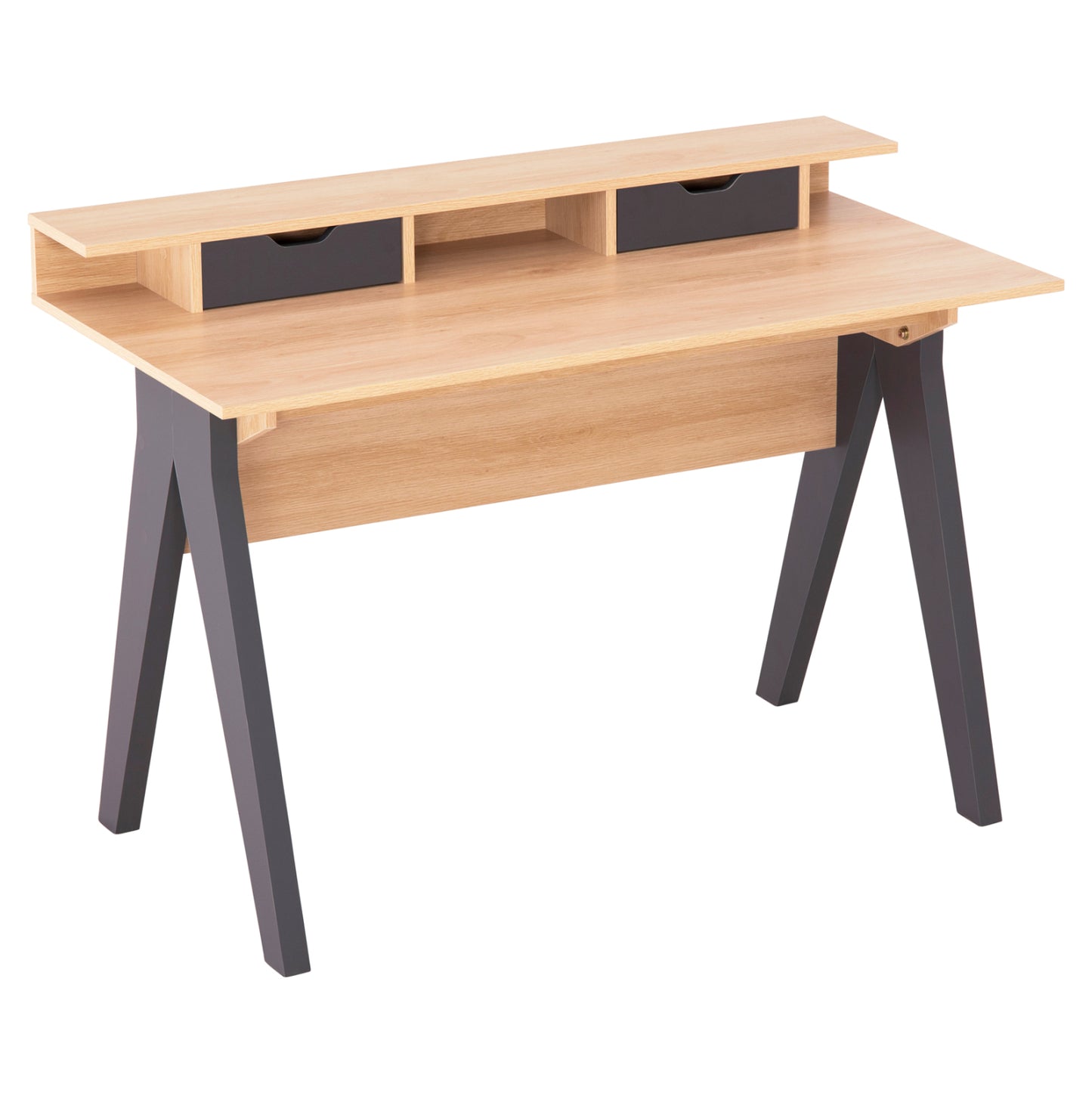 Desk Rexin Hm18290 Melamine In Sonama-grey 120x19-59x75-85.5hcm..