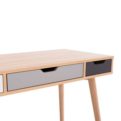 Desk Gaet Hm18292 Melamine In Sonama-grey-beige-white 110x50x76.5hcm.