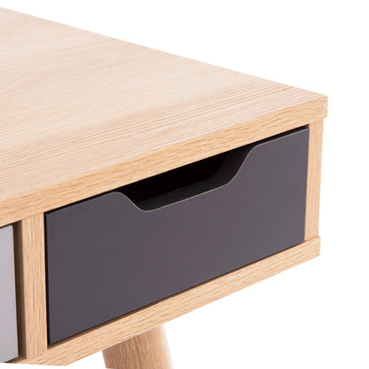 Desk Gaet Hm18292 Melamine In Sonama-grey-beige-white 110x50x76.5hcm.