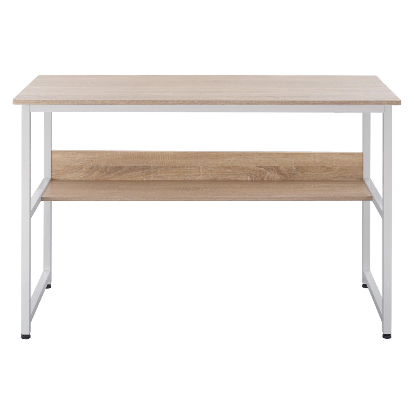 Desk Portis Hm2131.01 Melamine In Sonama With White Matte Metal Frame 120x50x75cm.