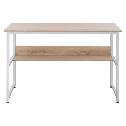 Desk Portis Hm2131.01 Melamine In Sonama With White Matte Metal Frame 120x50x75cm.