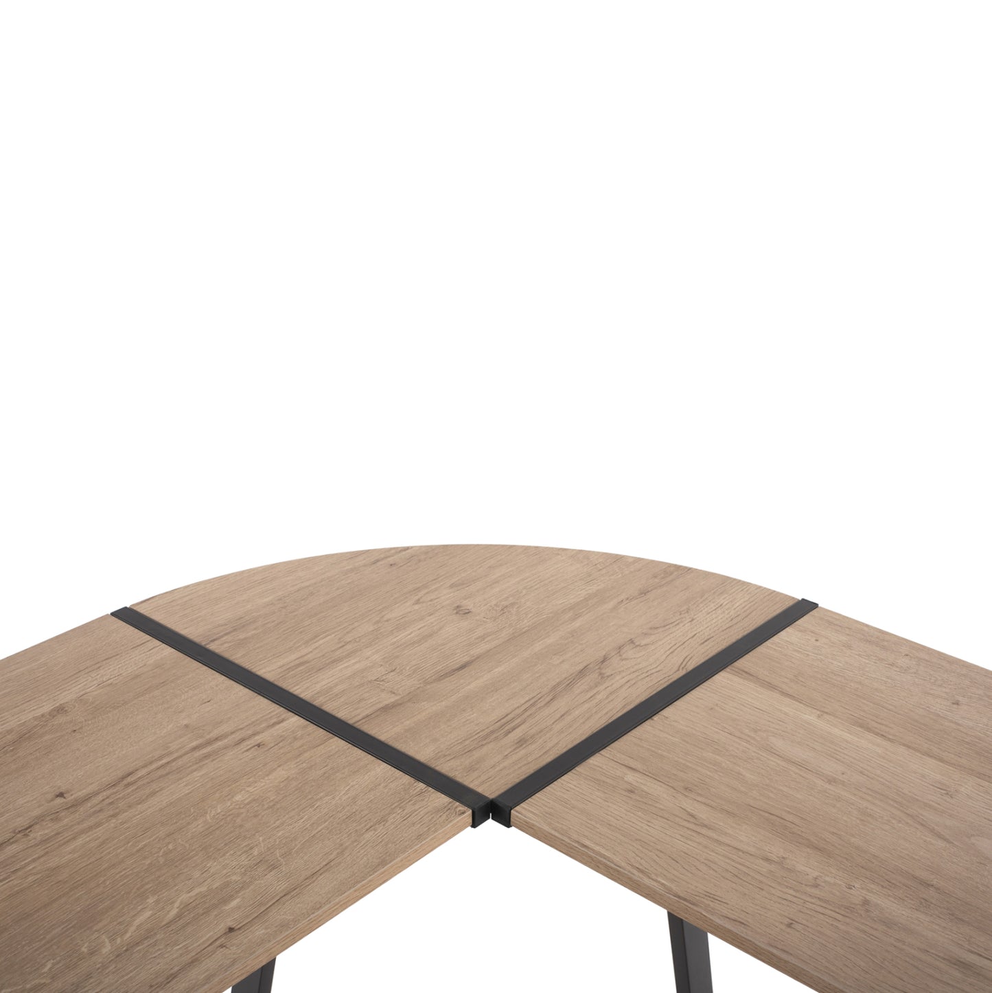 Corner Desk Hm9319 Dark Grey  Metal Frame And Mdf Desktop In Oak Color 147x112x74hcm.
