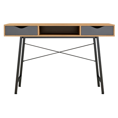 Hm2128.03 Desk, Walnut-grey-black, 120x48x76,5