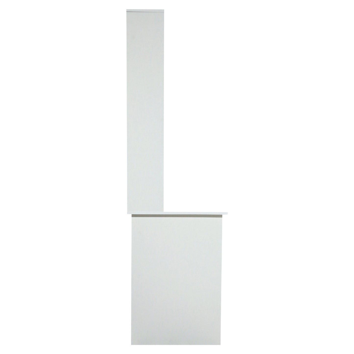 Hm2032.03 Desk "status" With Bookcase-shelves, White, 120x55x182