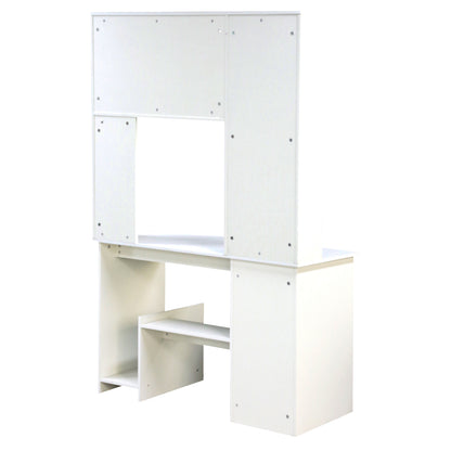 Hm2032.03 Desk "status" With Bookcase-shelves, White, 120x55x182