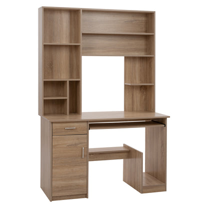Hm2032.02 Desk Status With Bookcase-shelves, Sonoma, 120x55x182