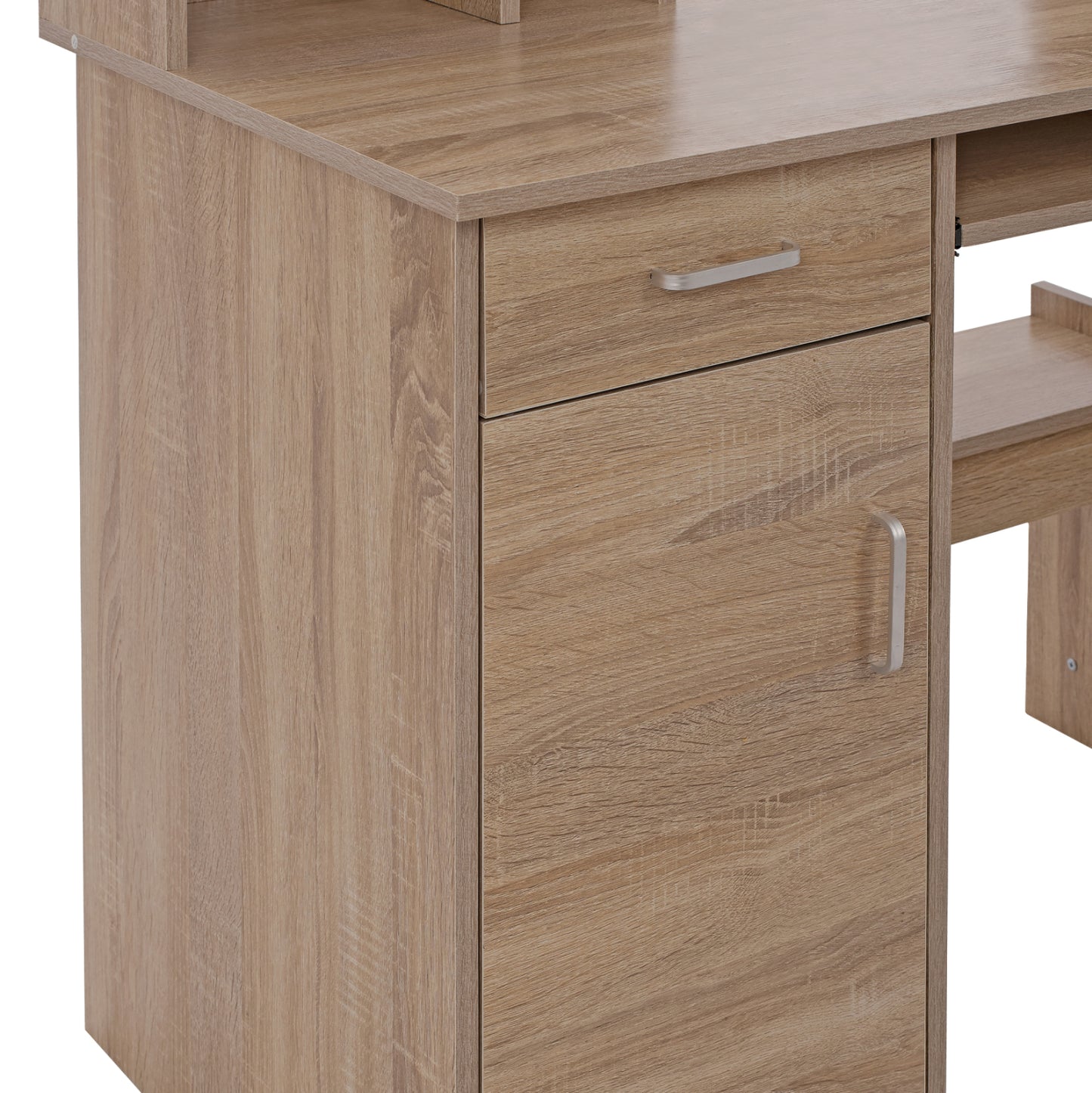 Hm2032.02 Desk Status With Bookcase-shelves, Sonoma, 120x55x182