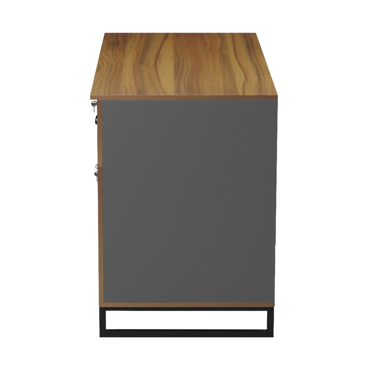 Office Desk With Drawer & Cabinet Accon Hm18383.03 Melamine In Walnut/grey 120x55x75hcm.