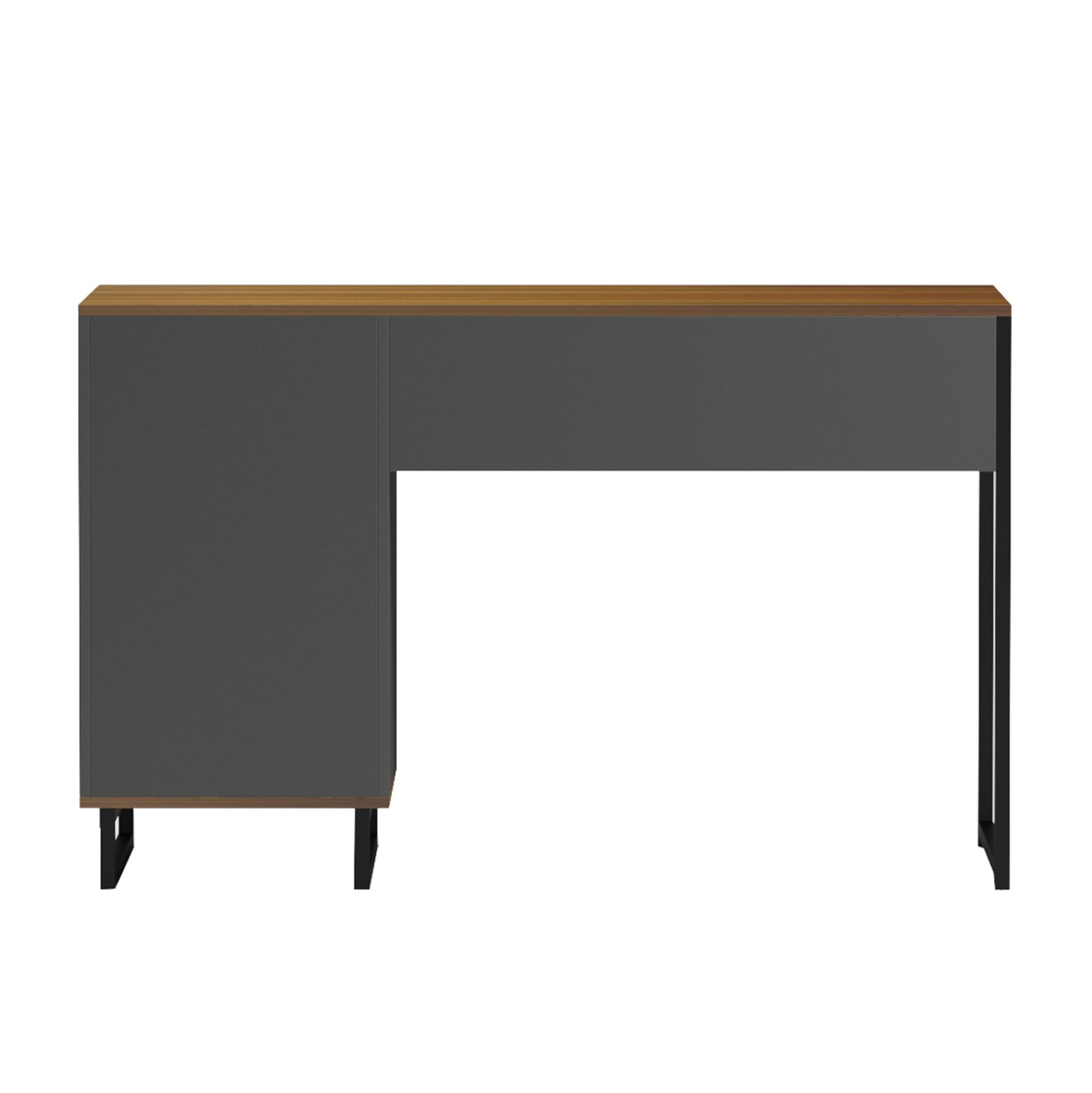 Office Desk With Drawer & Cabinet Accon Hm18383.03 Melamine In Walnut/grey 120x55x75hcm.