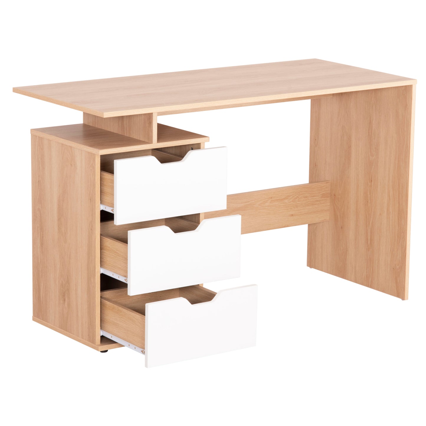 Desk With Drawers Colt Hm18291 Melamine In Sonama-white 120x53x75hcm.