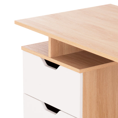 Desk With Drawers Colt Hm18291 Melamine In Sonama-white 120x53x75hcm.