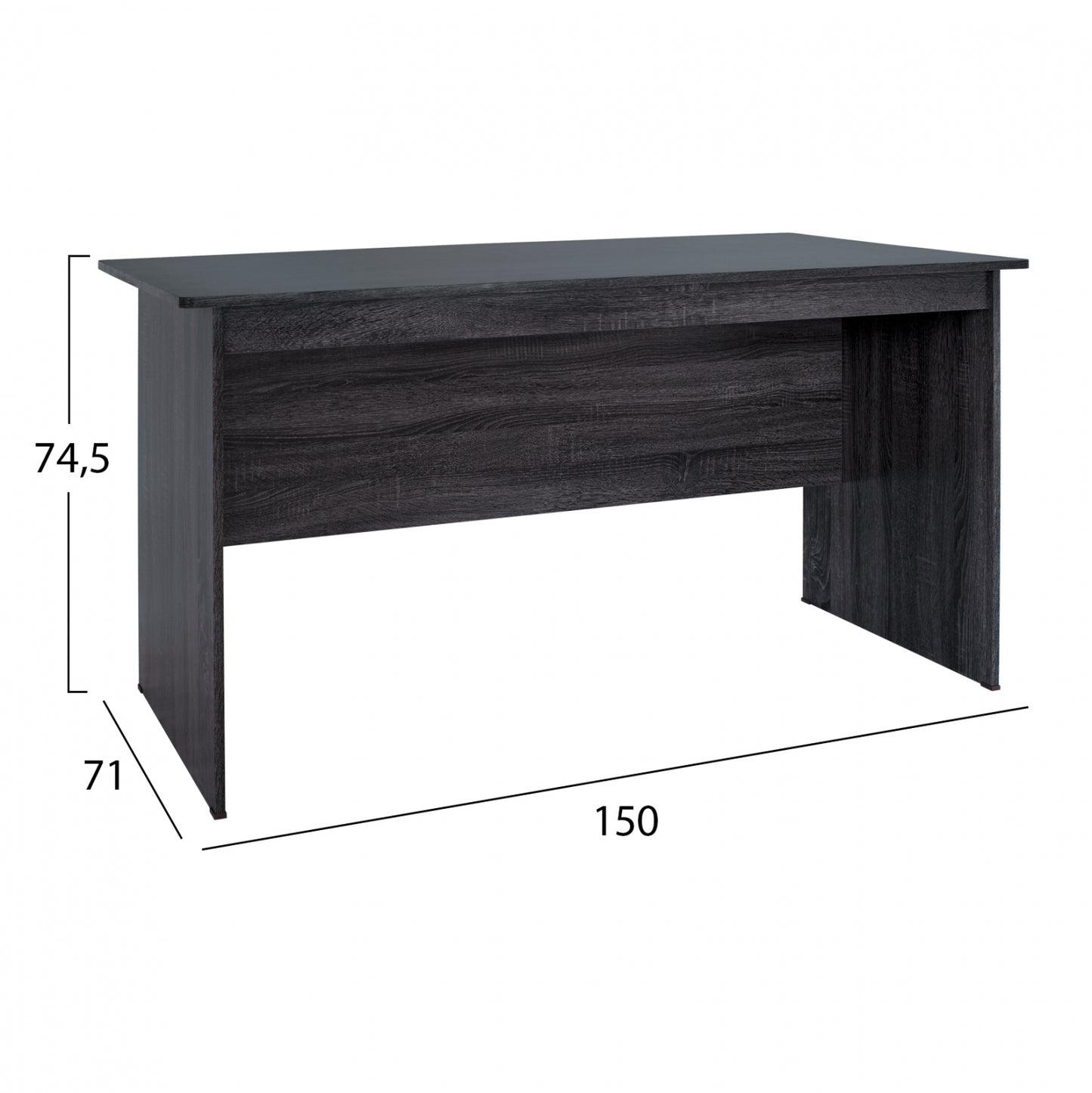 Office Melamine 150x71x74.5 Hm2284.01 In Grey Color