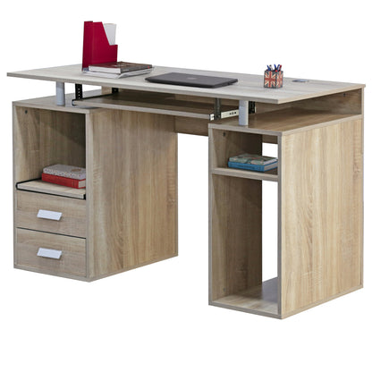 Melamine Desk Status Hm2026.02 Sonoma-white 120Χ55Χ76 Cm.