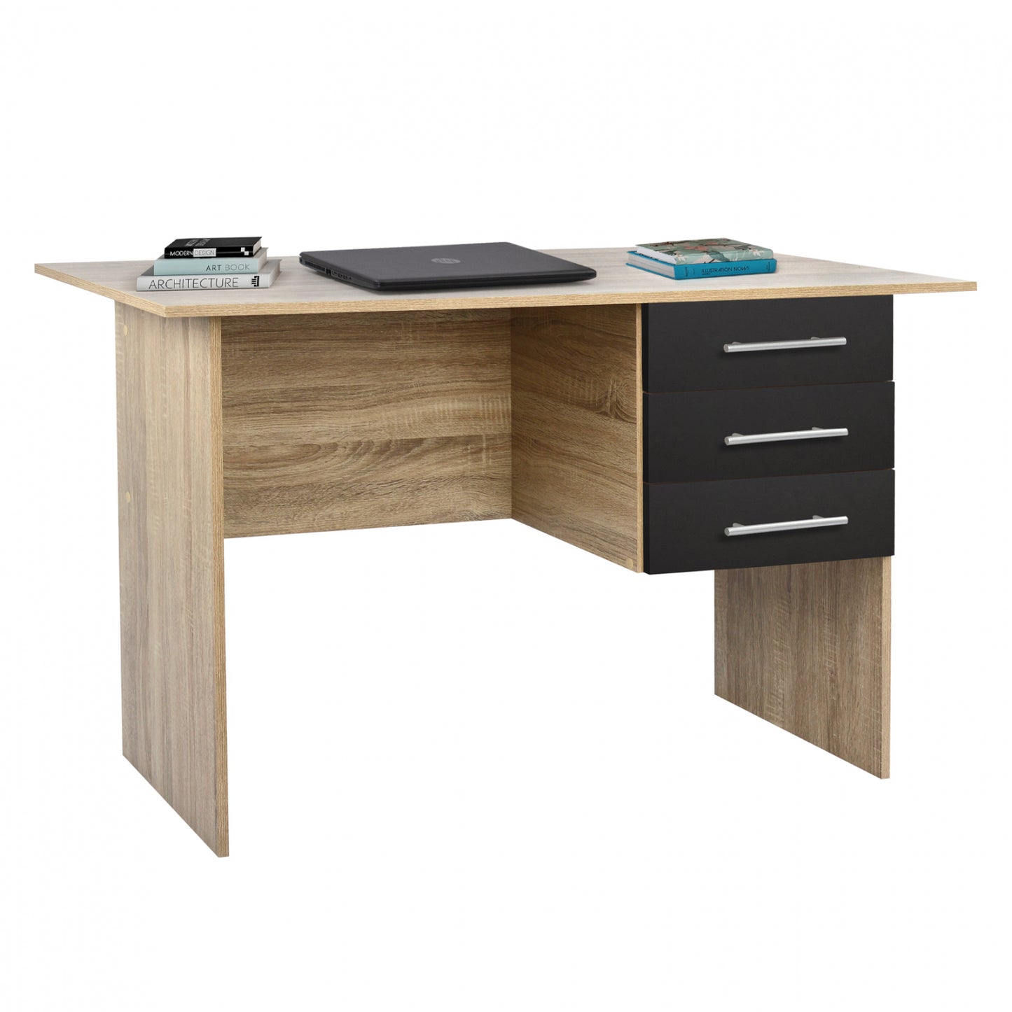 Office Desk Melamine Hm2029.04 With 3 Drawers Sonama-grey 120x60x76cm