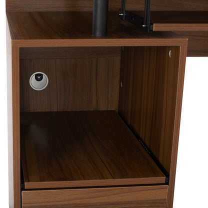Melamine Office Desk Status Hm2026.03 Walnut 120Χ55Χ76 Cm.
