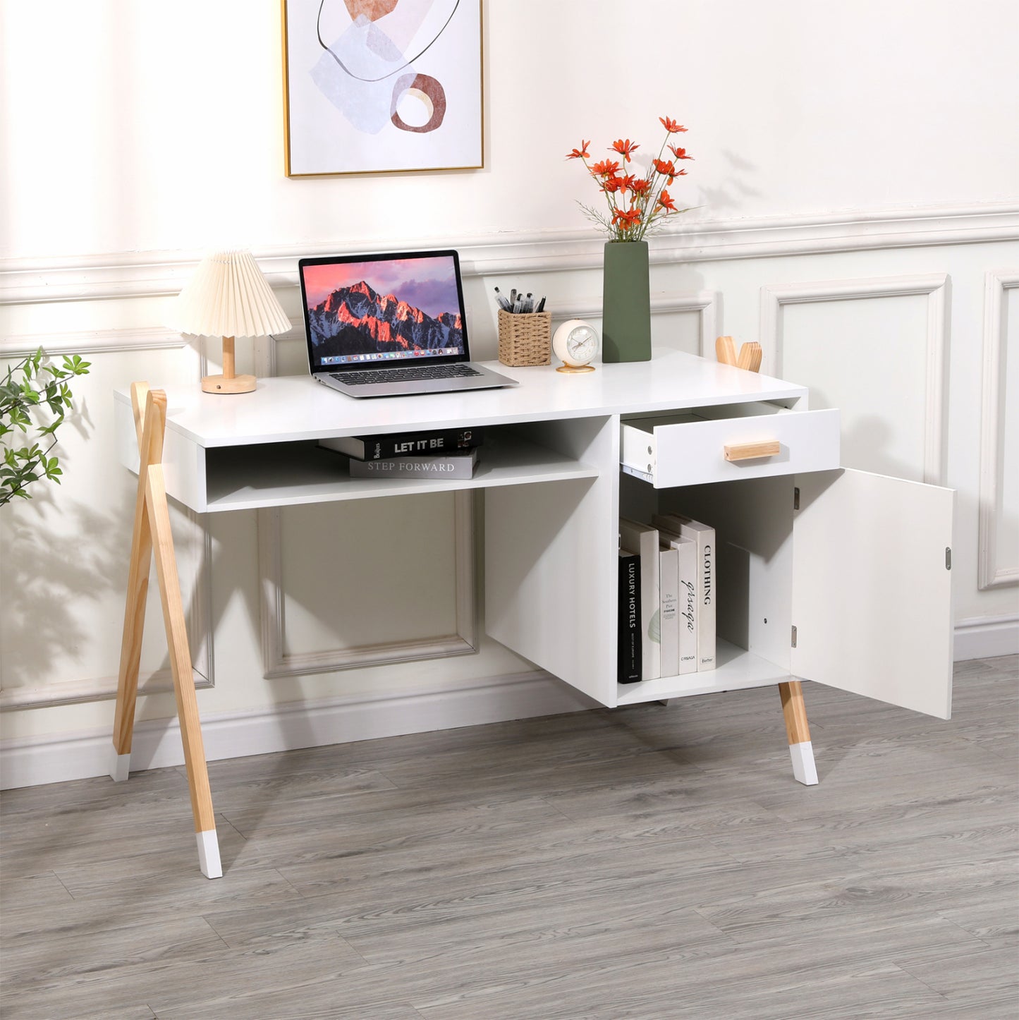 Children's Desk Paschal Hm2496.03 Melamine-pine Wood 120x55x75hcm.